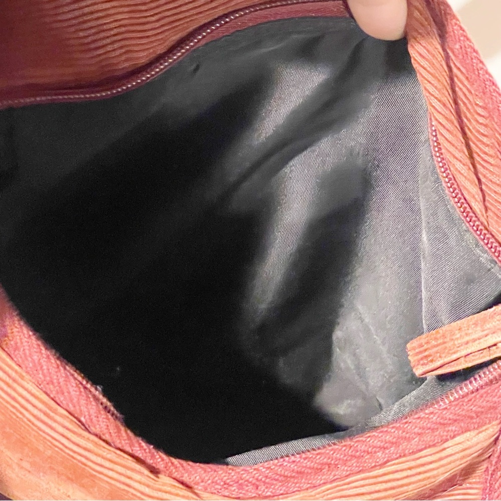 Fossil Red Corduroy Crossbody Side‎ Bag Velcro Flap Travel Deep - Picture 4 of 6